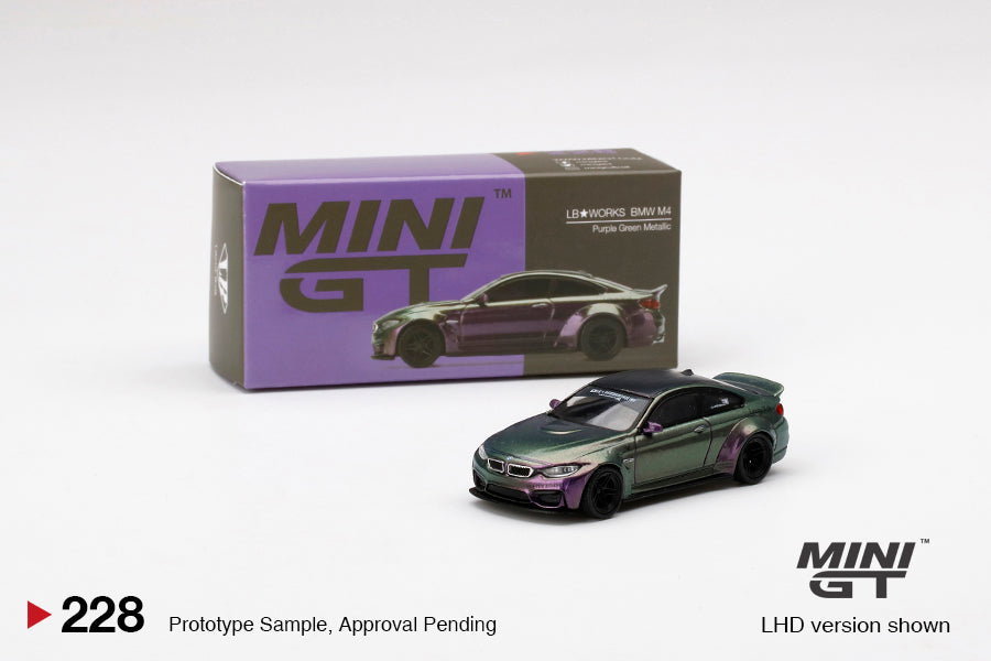 Mini GT LB★WORKS BMW M4 Purple-Green Metallic brand new seal (Rare) MGT00228