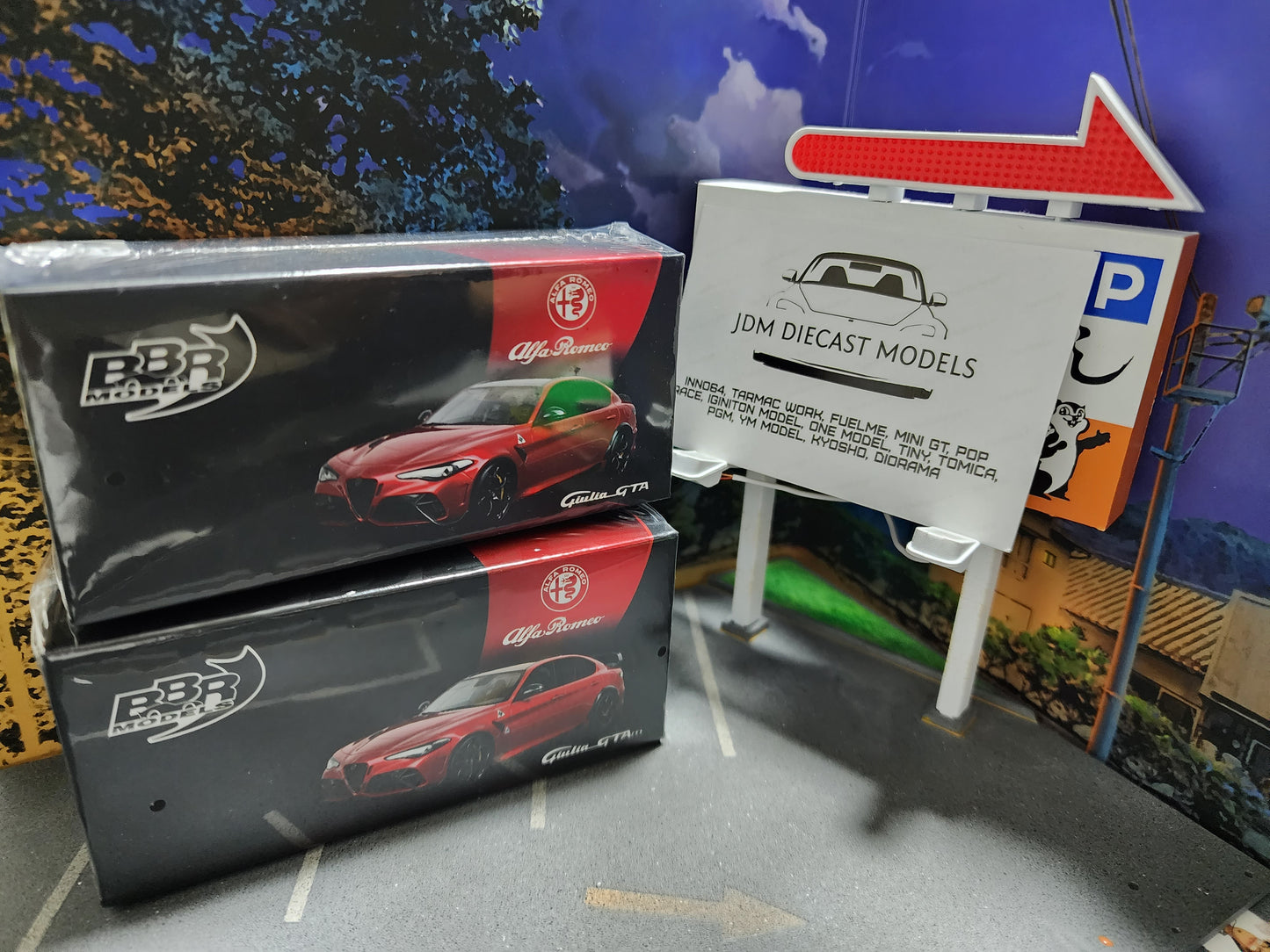 BBR Models Alfa Romeo Giulia Set of 2: GTA & GTAm Rosso GTA