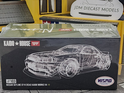 Kaido House * Mini GT Nissan Skyline GT-R R34 Kaido Works V4 Nismo KHMG0103