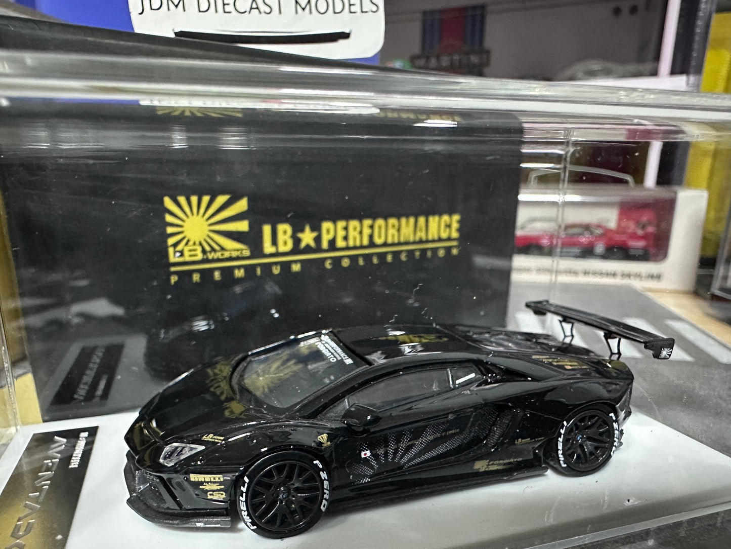 LB PERFORMANCE 1:64 LIBERTY WALK LB-WORKS Aventador LP700 Black Resin