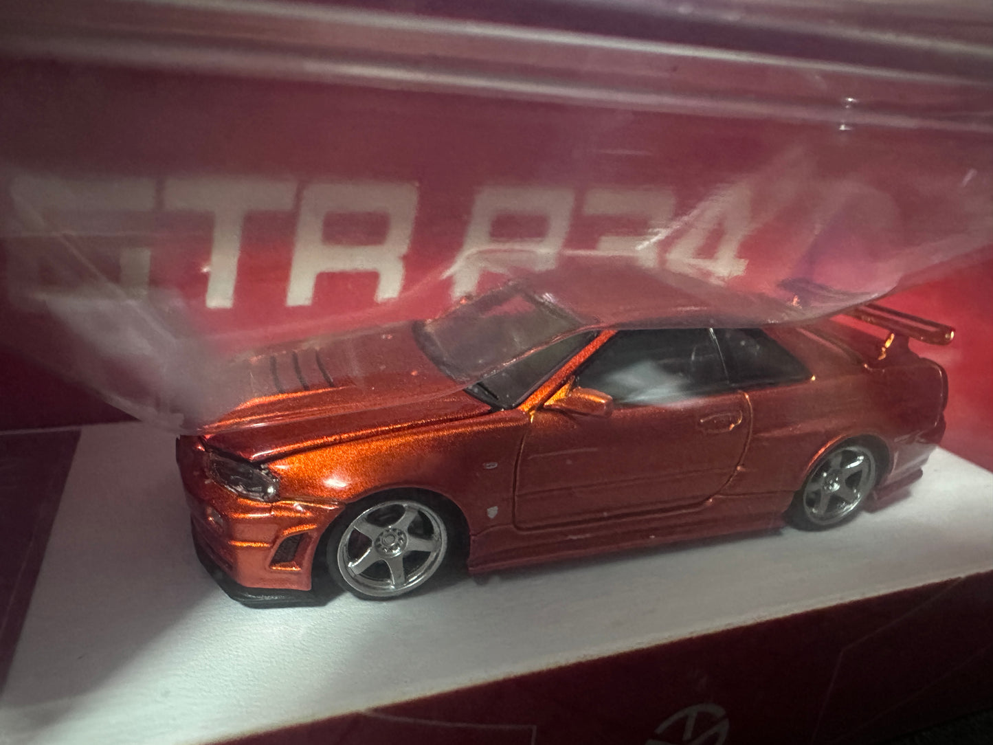 TimeMicro Skyline GT-R R34 Orange with Open Bonnet