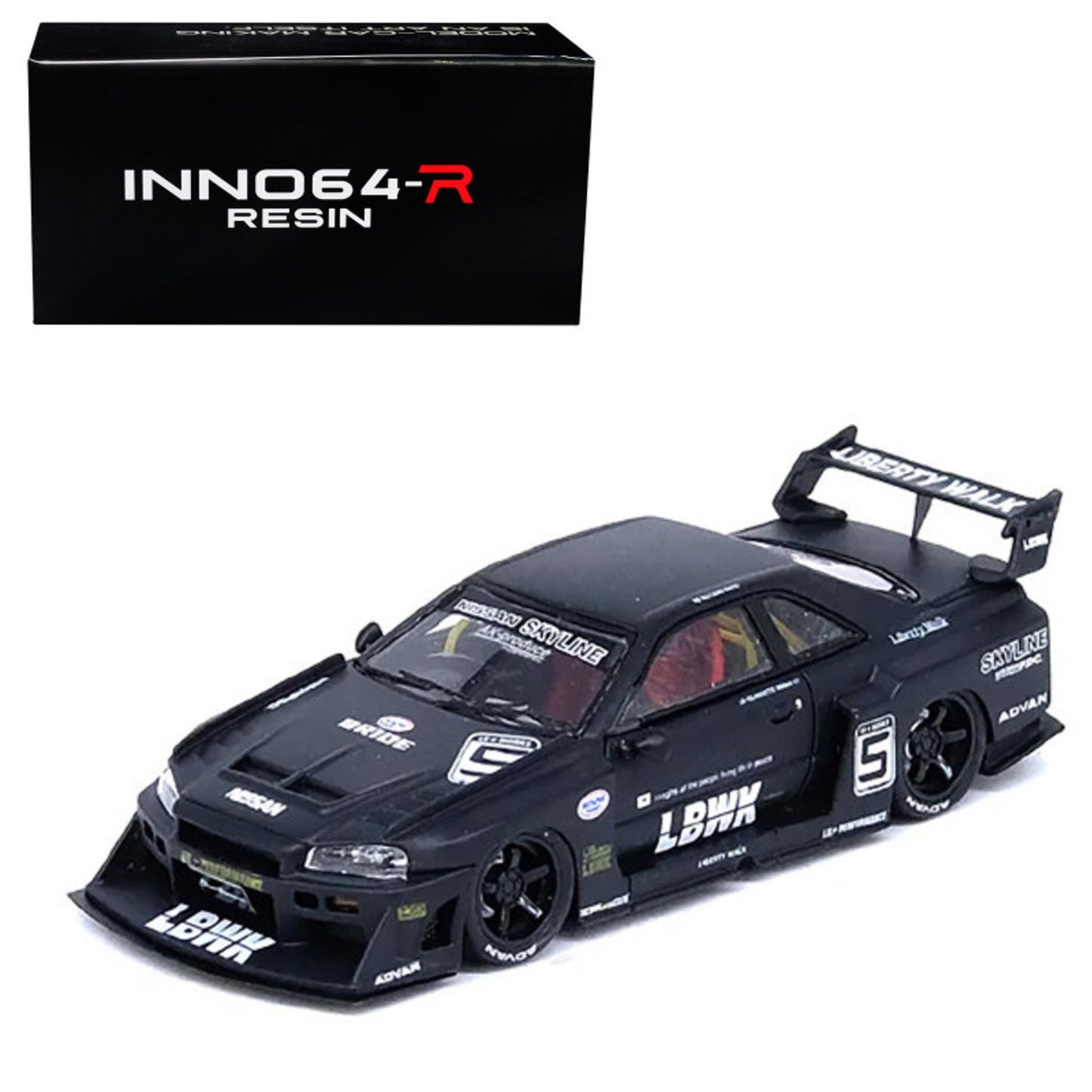 INNO64 1/64 Nissan Skyline "LBWK "(ER34) Super Silhouette Matte Black