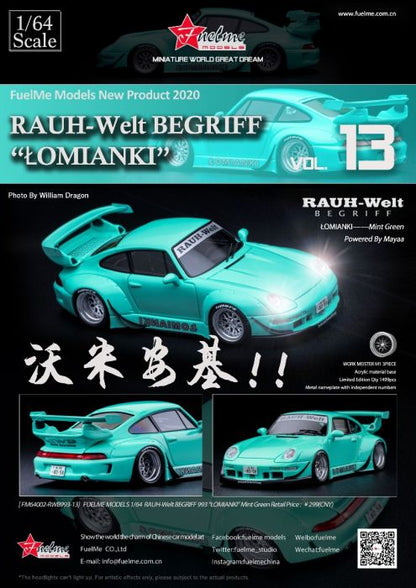 Fuelme Rauh-Welt Begriff RWB 993 łomianki Mint Green Blue FM64002-RW993-13