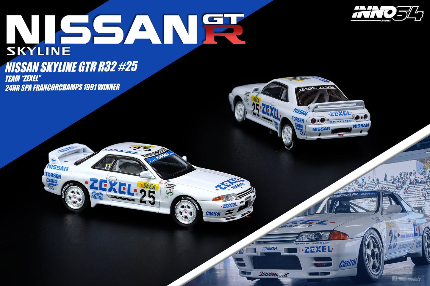 Inno64 Nissan Skyline GTR R32 #25 "Team ZEXEL" 24hr Spa Francorchamps 1991 Winner