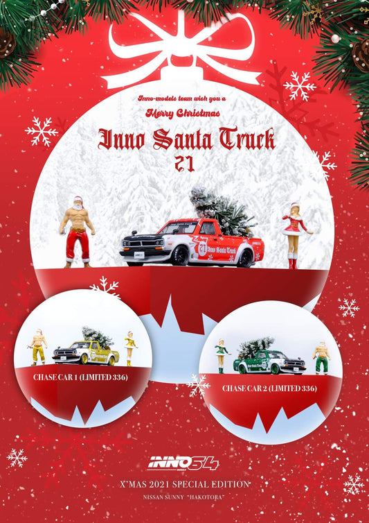 Inno64 Nissan Sunny Hakotora "Inno Santa Truck 2021" Xmas Special Edition